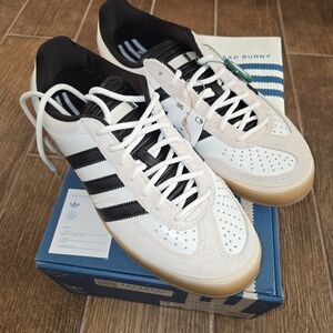 Bad Bunny Benito Gazelle Adidas White and Black Sneakers with Gum Sole